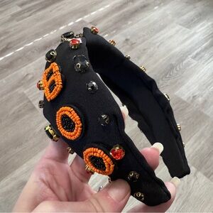 Halloween Knotted Headband October Ghost Boo Beaded Studded Boutique